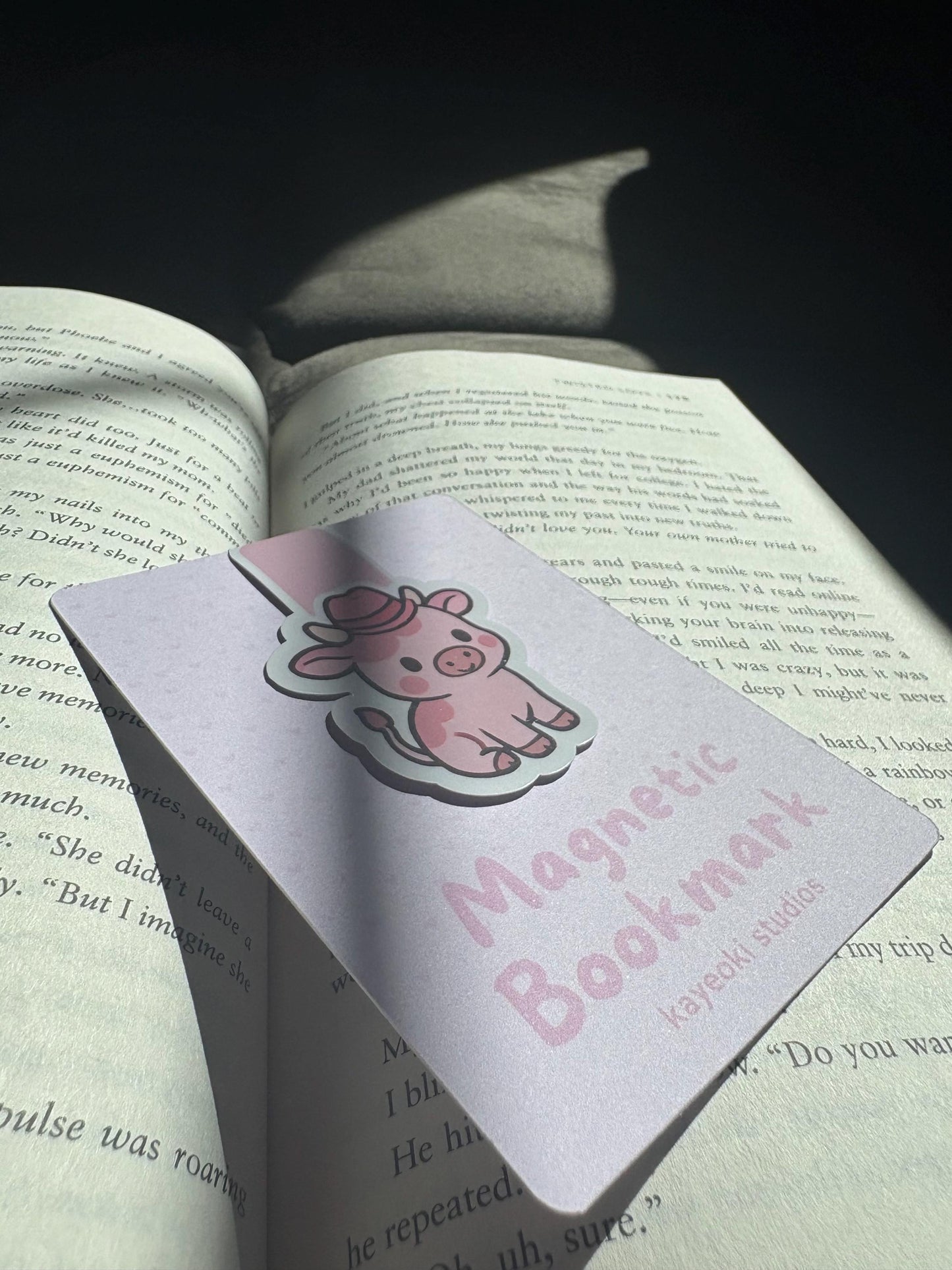 Pink Cow Magnetic Bookmark