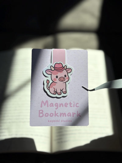 Pink Cow Magnetic Bookmark
