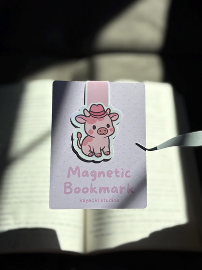 Pink Cow Magnetic Bookmark
