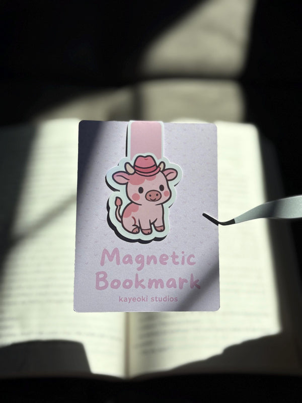 Pink Cow Magnetic Bookmark