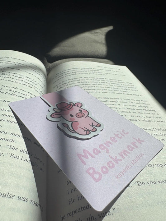 Pink Cow Magnetic Bookmark